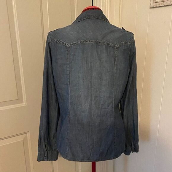 Coupe 100% Cotton Snap down Long-sleeved Top Women Size L - Picture 7 of 10